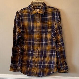 Navy and Mustard Flannel Shirt